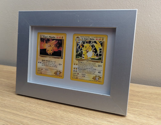 Pokémon Double card display frame - Grey Frame